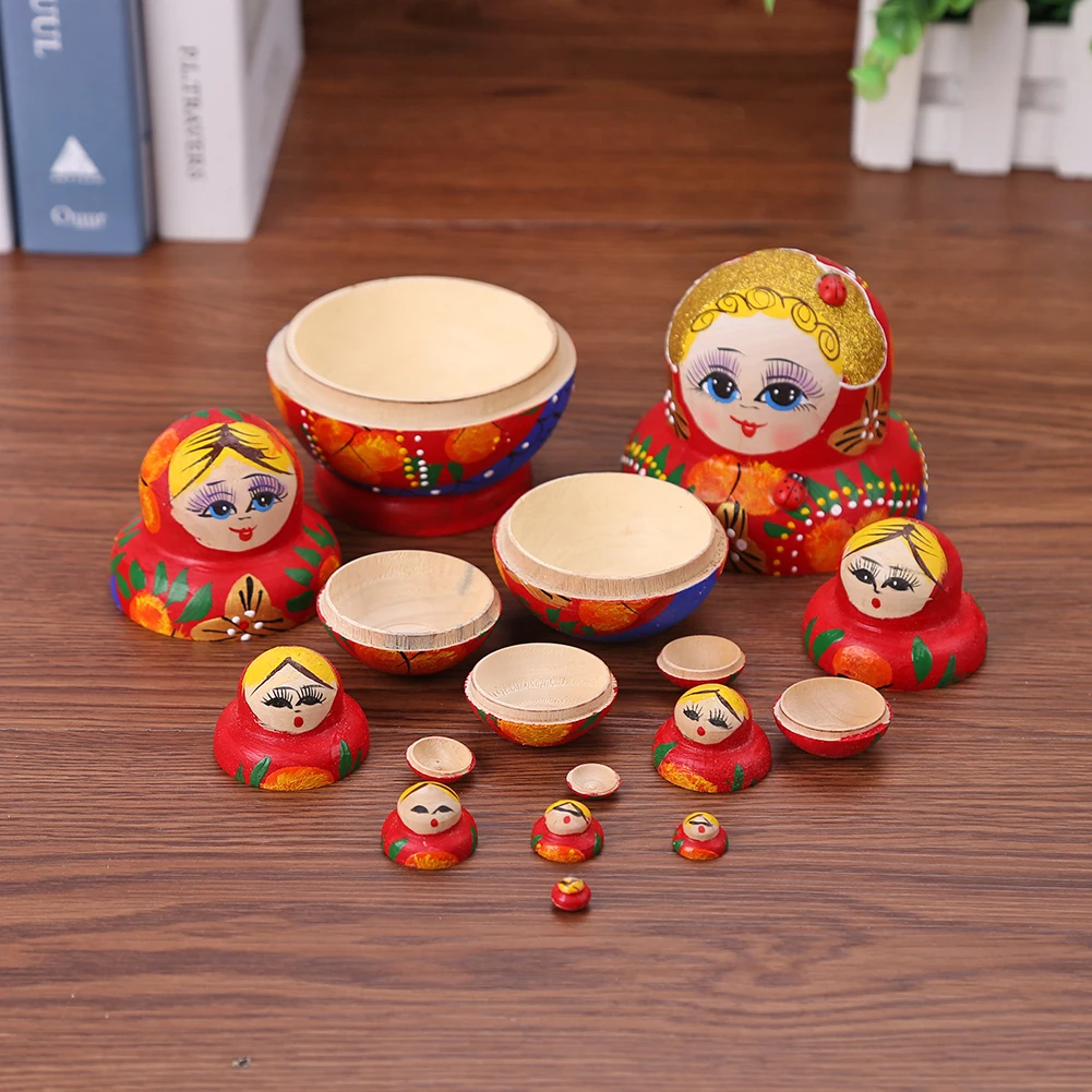 Русские гнездовые куклы 5/10 слоев расписанные вручную деревянные мультяшная