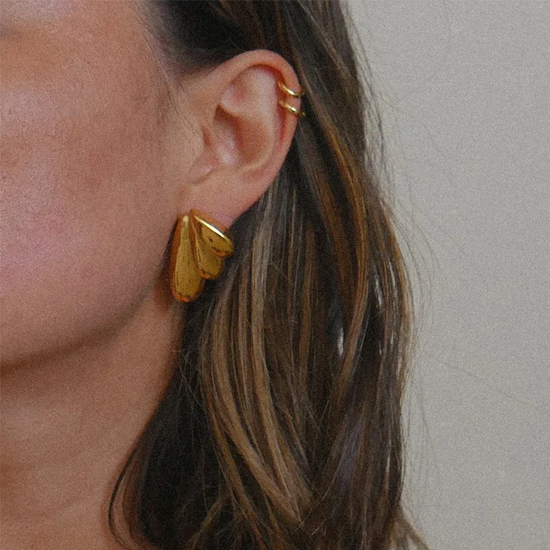 Геометрические серьги-гвоздики Mewanry из нержавеющей стали 316L с крыльями для