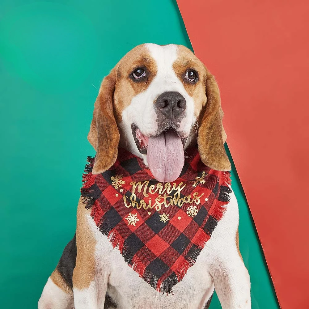 

Christmas Dog Bandanas Santa Claus Dog Scarf for Boy and Girl Premium Durable Fabric Holiday Bandana for Small Medium Large Dogs