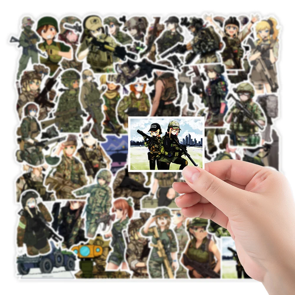 

50pcs Special Forces Stickers For Phone Laptop Journal Notebooks Stationery Cute Female Soldier Sticker Scrapbooking Supplies