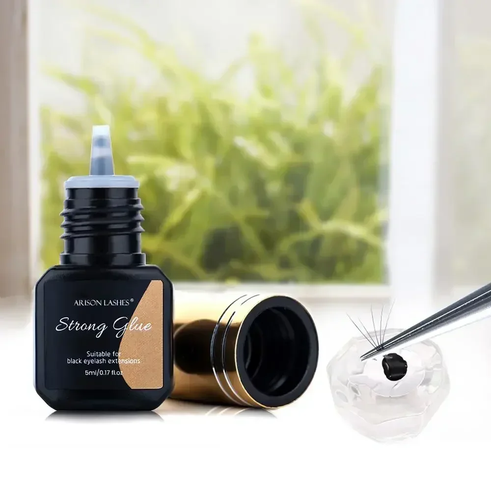 Фото Клей для наращивания ресниц ARISON 1 Second Fast Dry, 5 мл, черный, для YY W Volume Lashes, с низким запахом, стойкий, держится 5-7 недель №5