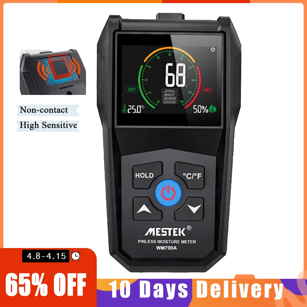 

Wood Moisture Meter Full Angle Non-contact Wood Moisture Meter Environmental Temperature Humidity Detection Moisture Detector