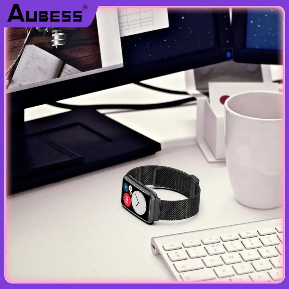 

Unisex Waterproof Replaceable Strap Soft Watch Strap Stainless Steel Watchband For Huawei Watch Fit Smart Watch Sweatproof