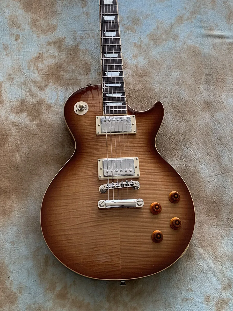 

LP 6 Strings Electric Guitar Upgraded Hardwares Rosewood Fingerboard Dark Brown Humbucker Pickups Mahogany Body