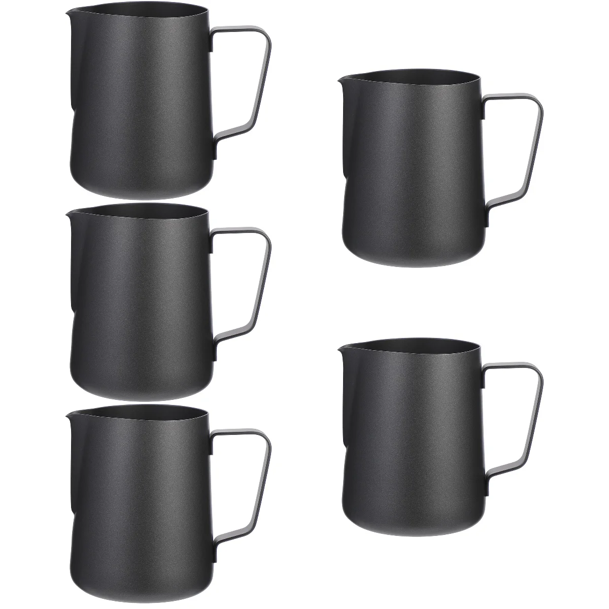 

5x Stainless Steel Reusable Metal Stainless Steel Steaming Pitcher Frothing Pitcher Frothing Cup for Home Kitchen Coffee Bar