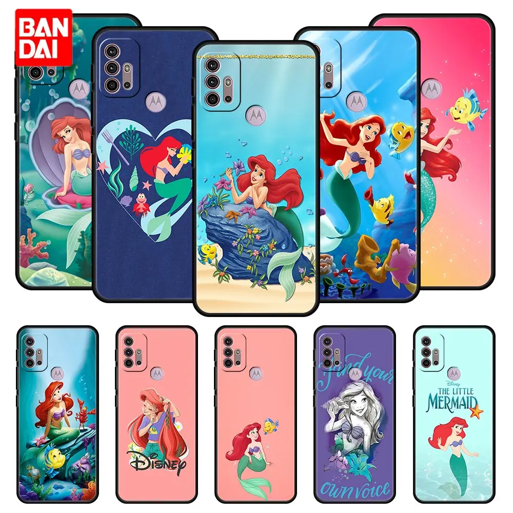 

Cover Case for Motorola Moto G30 G50 G60 G8 G9 G200 G31 G60s Power Plus Play Lite Bag Capa Armor Phone Princess Ariel Disney