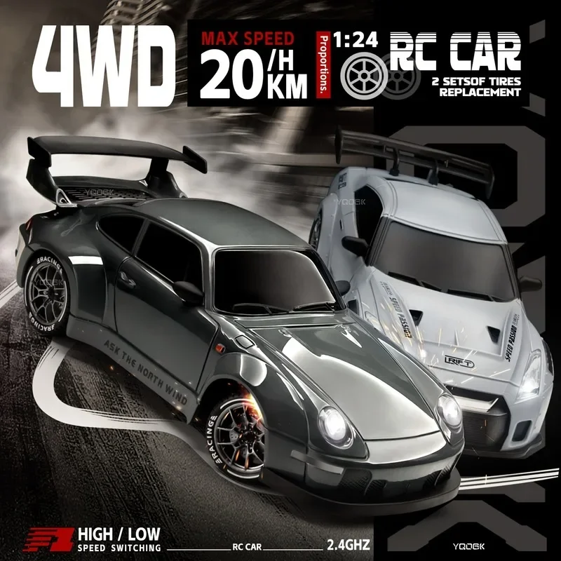 Фото 4WD RC Drift Car 1:24 2,4 ГГц, ограниченная серия - светодиодные фонари, трюковый дрифт, высокоскоростной гоночный автомобиль, игрушка для мальчика в подарок №3
