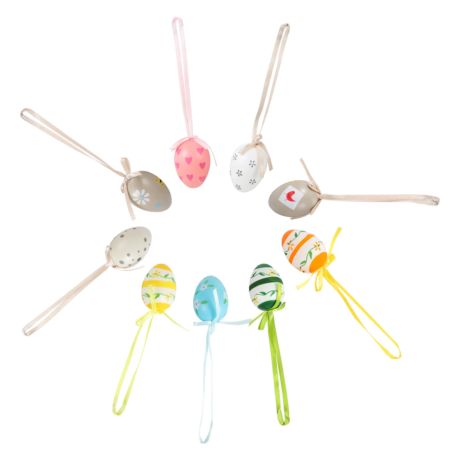 54Pcs Easter Hanging Plastic Fake Egg Pendant Festival Decoration Ornament