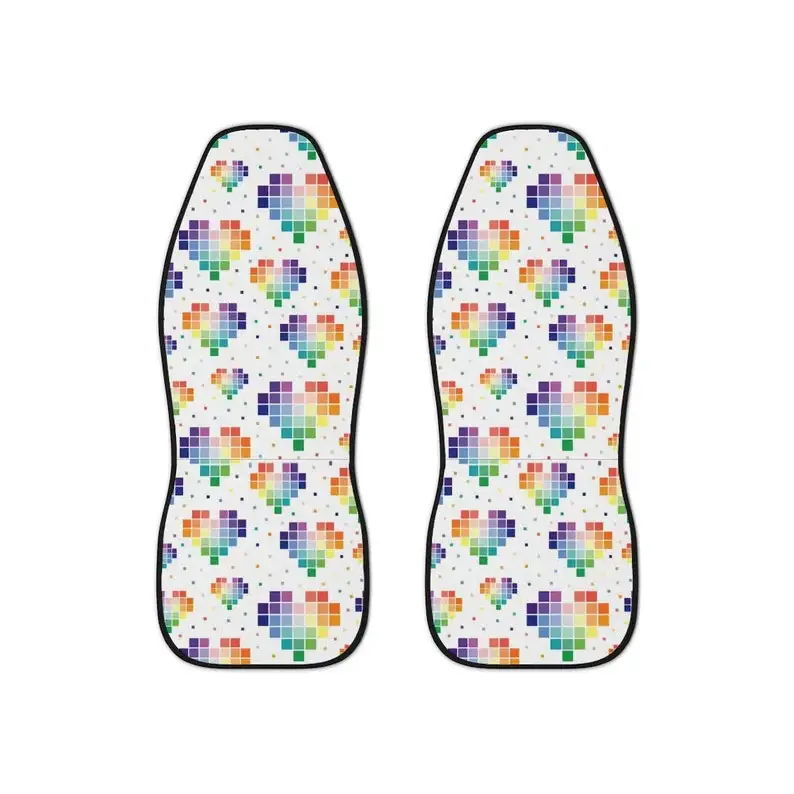 

Rainbow Digital Hearts Car Seat Cover