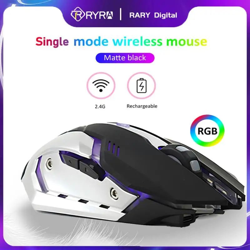 

Мышь Компьютерная RYRA аккумуляторная беспроводная Бесшумная с RGB-подсветкой, 2,4 ГГц