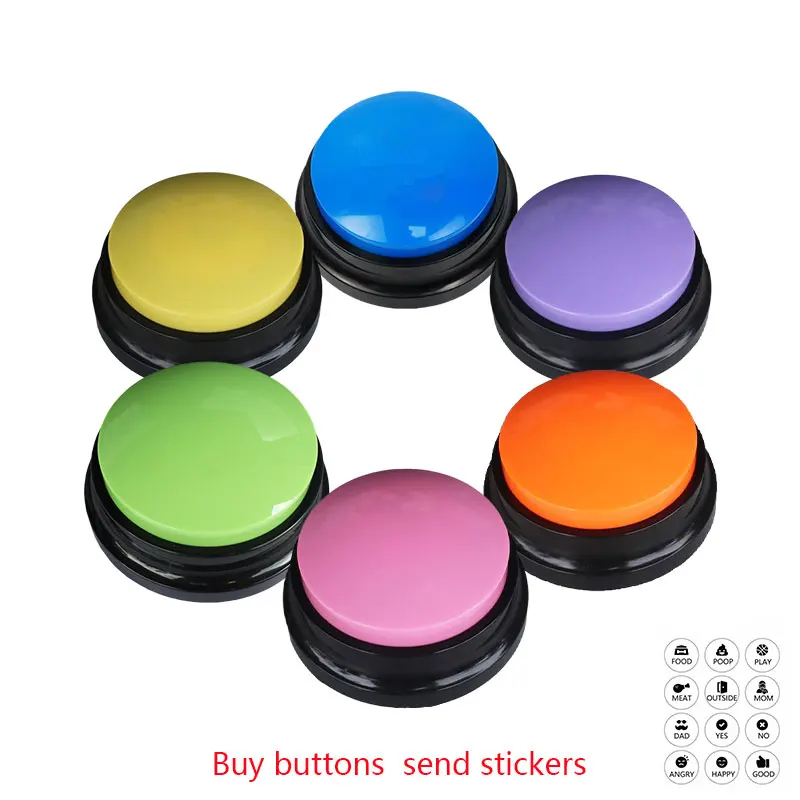 6PCS Dog Button Set Recording Button Interactive Pets Communication Dog Buttons to Speak Party Noise Makers Party Dog Button Set