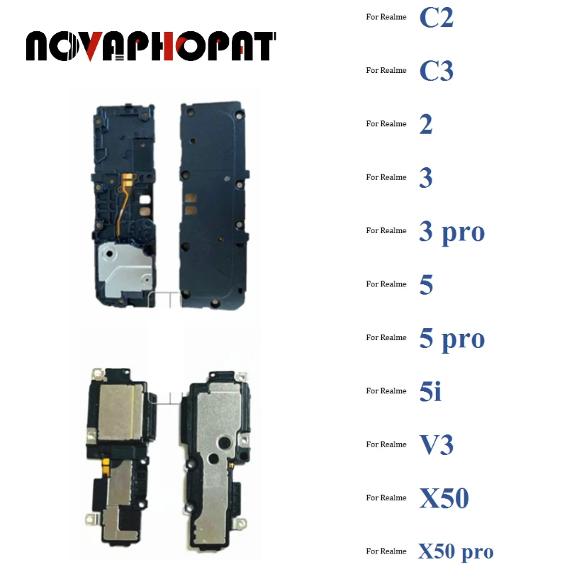 

Novaphopat протестирован для Realme C2, C3, 2, 3 Pro, 5, 5i, 6, 6i, 7, 8 Pro, громкий динамик, громкий динамик, гибкий кабель, кольцевая плата в сборе