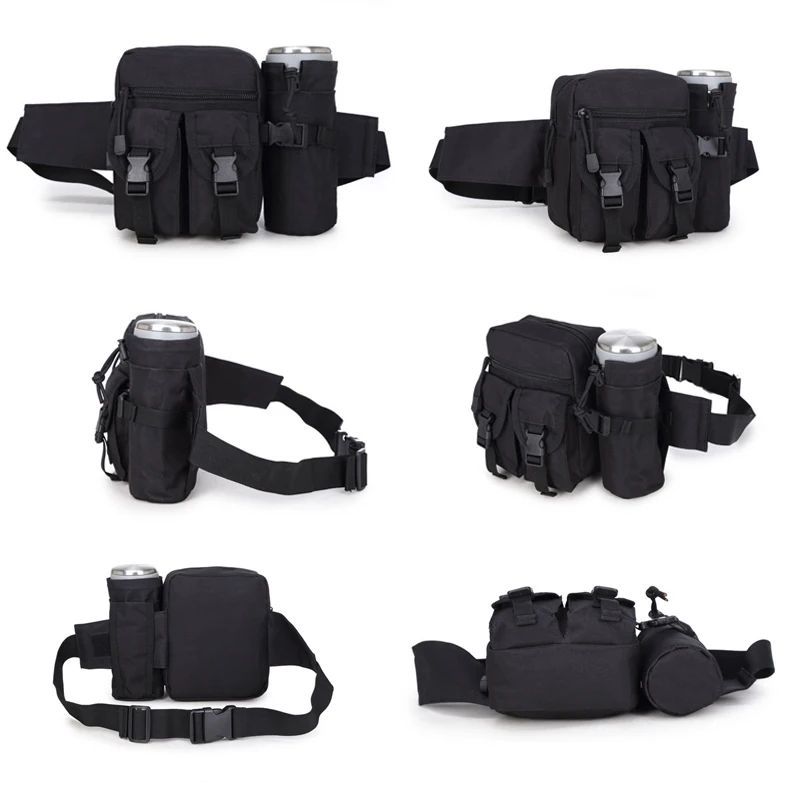 Military Tactics Backpack Water Bottle Fanny Pack Waterproof Running Waist Belt Bag Camping Nature Hike Outdoor Traveling Bag