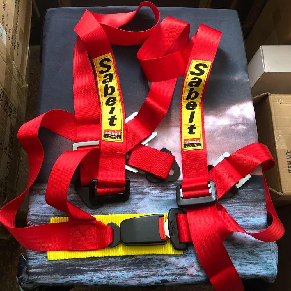 JDM Универсальный красный автомобильный 4-точечный ремень безопасности Sabelt Racing