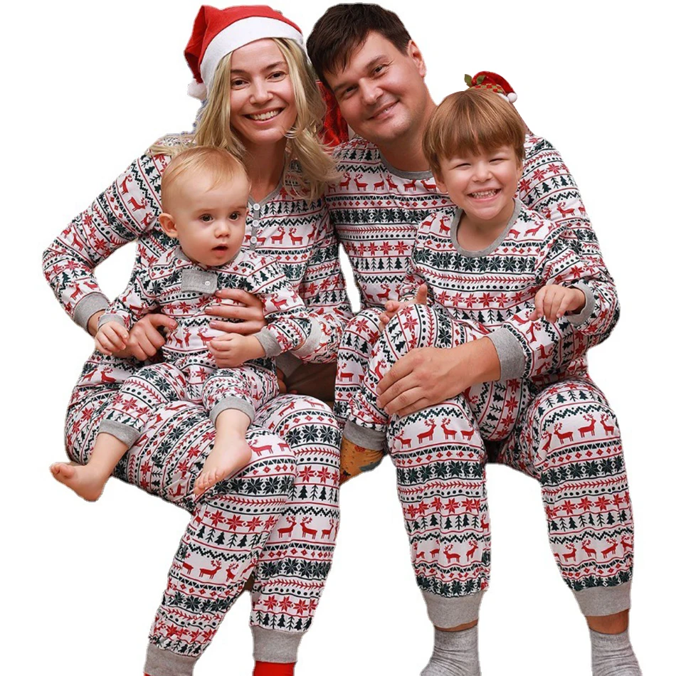 

2023 семейная Одинаковая одежда, Рождественский пижамный комплект, Комбинезоны для маленьких девочек, одежда для сна, пижамы для матери, отца,...
