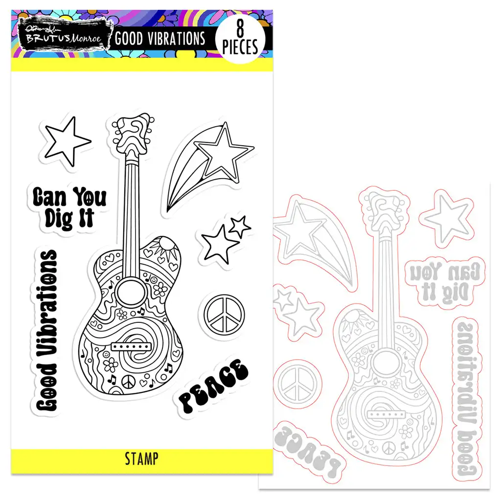 

Good Vibrations Metal Cutting Dies Silicone Stamps Scrapbooking New Make Photo Album Card DIY Paper Embossing Craft Supplies