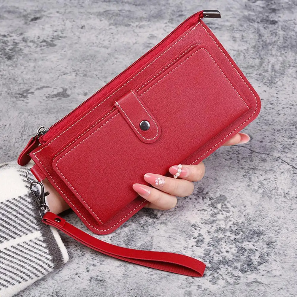 

Модные женские длинные кошельки из искусственной кожи, женский тонкий кошелек, многофункциональный клатч для кредитных карт, складной кошелек для монет U2A3