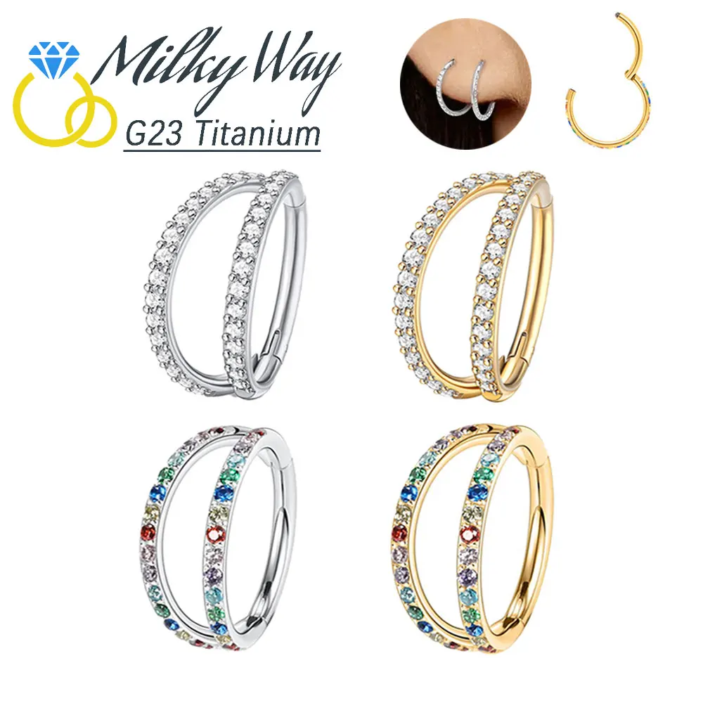 Модные титановые ювелирные изделия CZ 16G кольца для перегородки пикантные носа