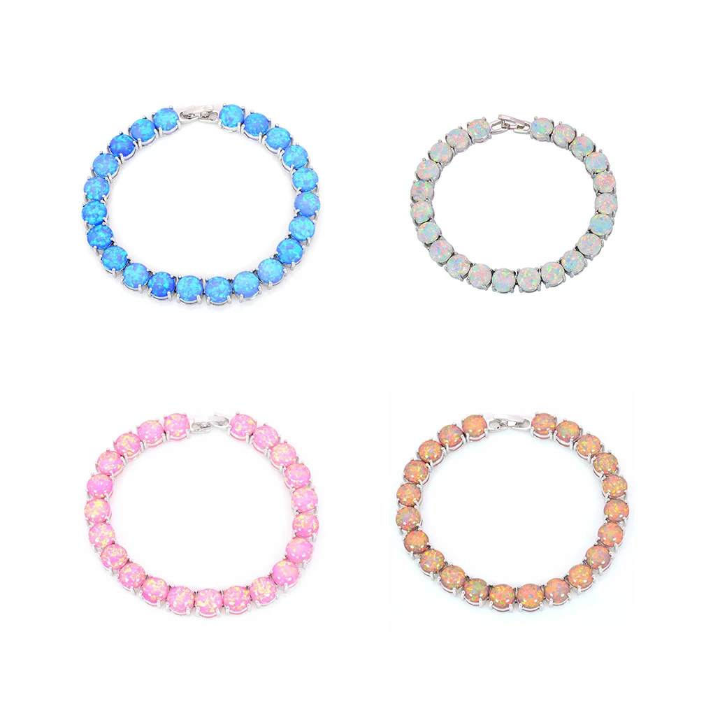 

Women Bracelet Copper Round Crystal Chains Bangle Simple Trendy Decor Jewelry Dating Present Jewelries Decorations