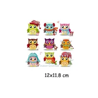 heat transfer clothes t shirt thermal stickers decoration printing 12x11 8cm set small cute owls animals iron on patches for diy