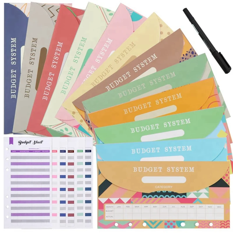 

Cash Envelopes For Budget System,Money Envelopes For Budgeting And Saving,12 Envelopes&12 Expense Tracking Budget Sheets