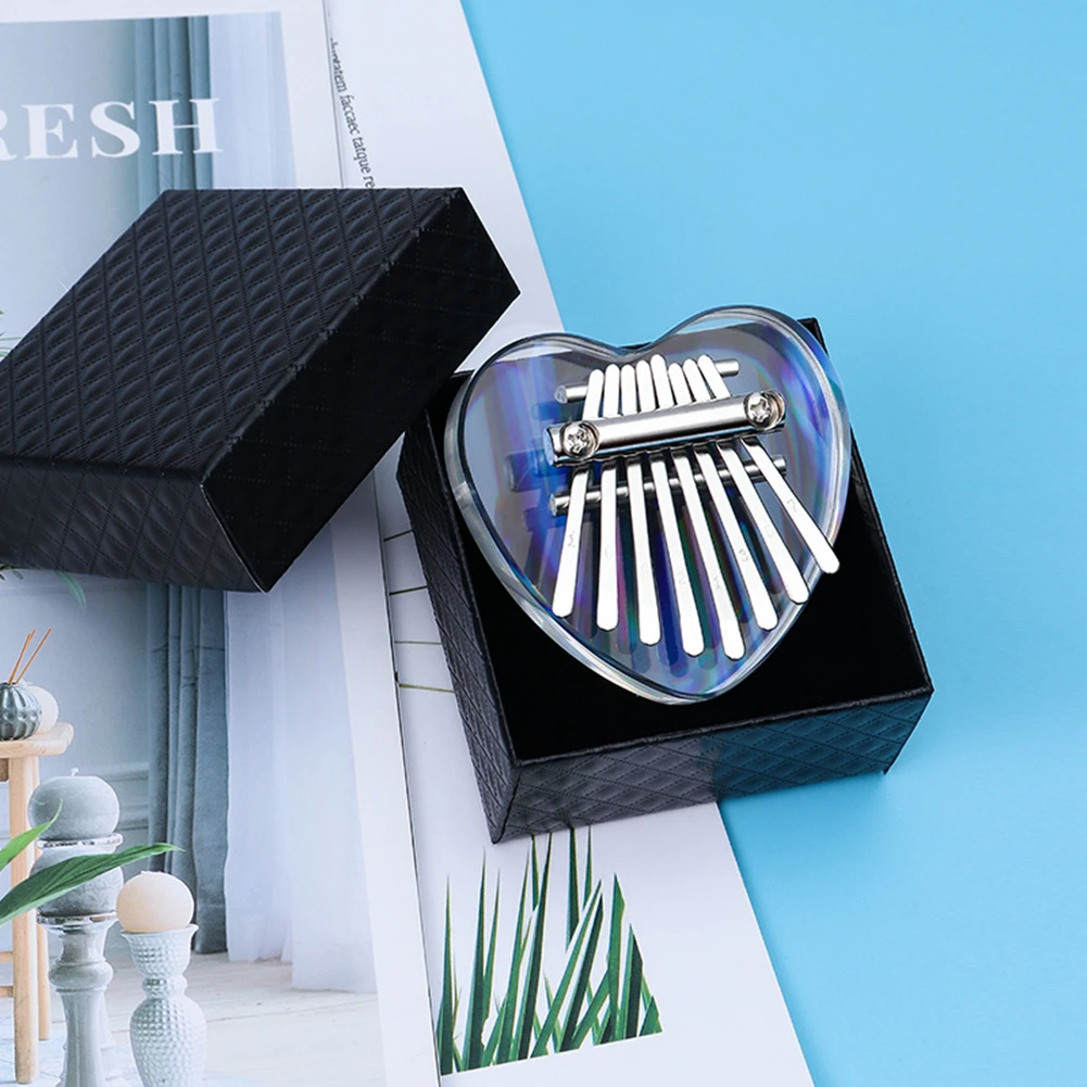 

8 Keys Kalimba Musical Transparent Xmas Gift Beginners Birthday Children Colourful Cute