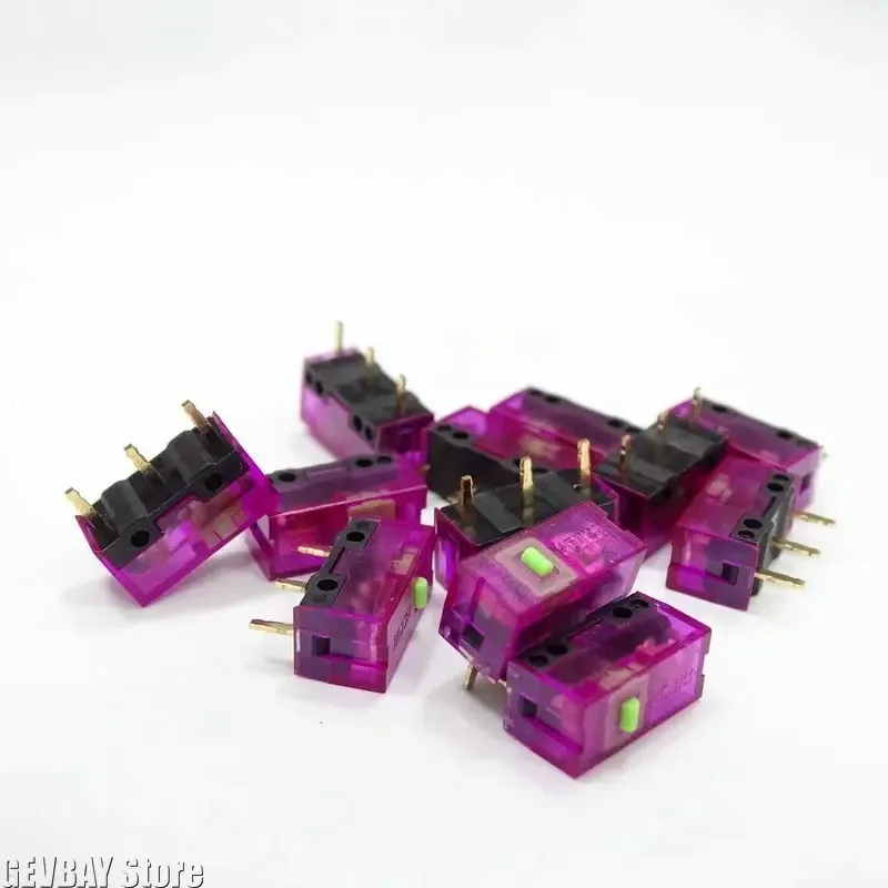 Микропереключатель для мыши Kailong Purple Gold Pink Dot, 150 мА, 100 миллионов нажатий, прозрачный корпус, черная основа. (art.: 3920dcbcf5809) - 3920dcbcf5809