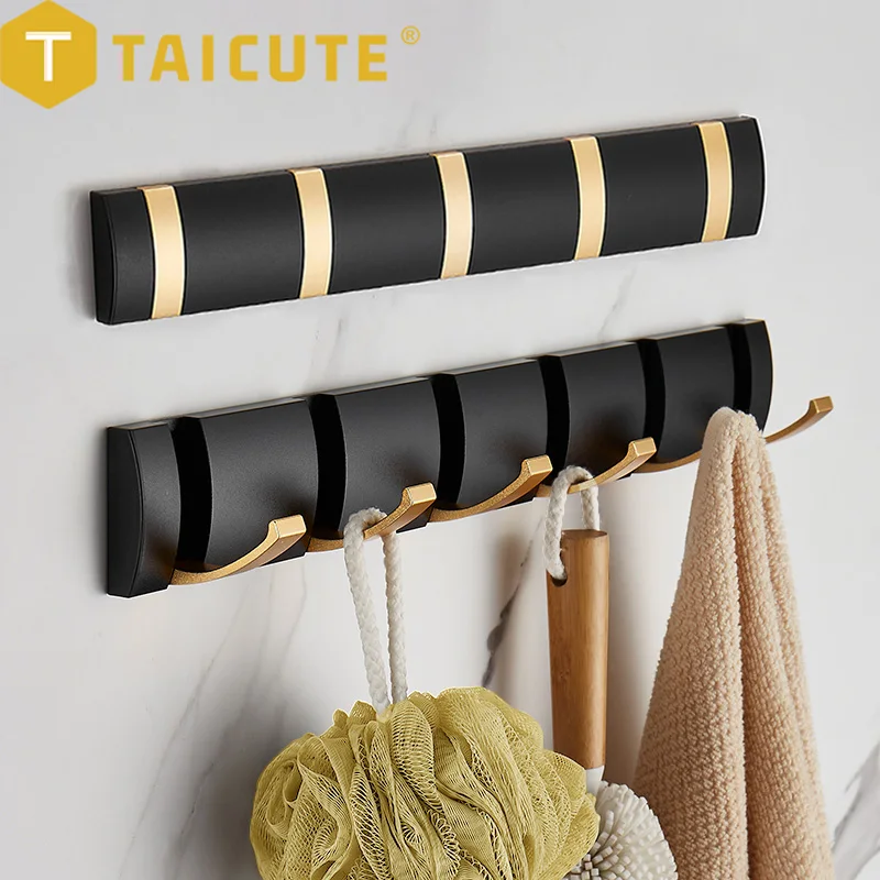 TAICUTE-colgador de pared plegable, 2 formas de instalación, soporte para ropa, toalla, accesorios de cocina, 4 colores