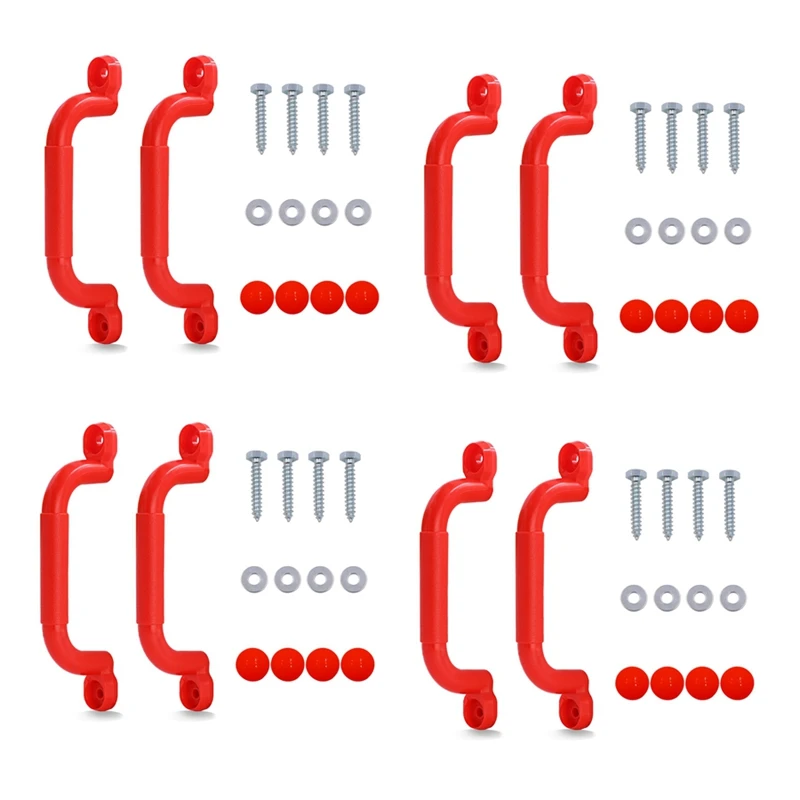 

JFBL Hot 4 Pair Children Playground Nonslip Handle Mounting Hardware Kits Climbing Frame Stair Handrail Swing Outdoor Sports Toy