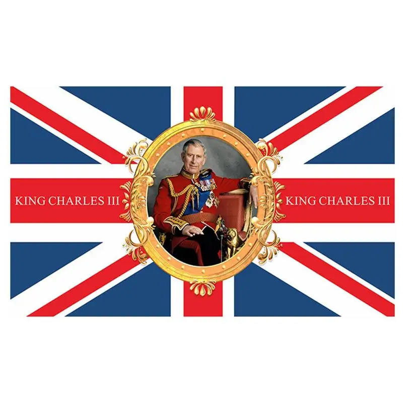 

King Charles Union Jack Flag 3x5 Feet Outdoor Decoration Charles III United Kingdom Flags British Patriotic Decoration King