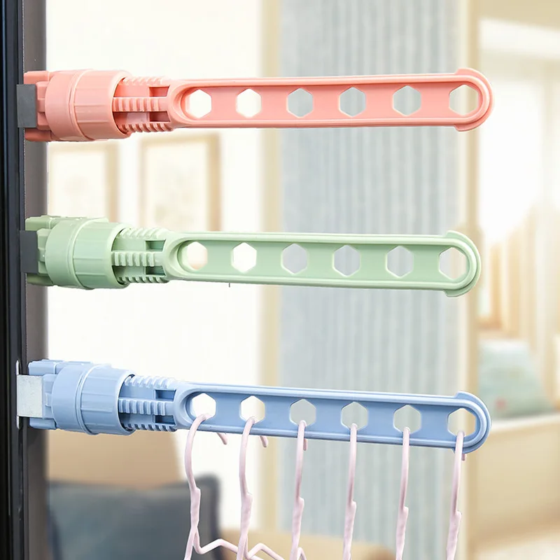 Window Frame Clothes Rack Snap Type Hole Free Hanging Window Clothes Drying Creative Travel Portable Balcony Clothes Rack