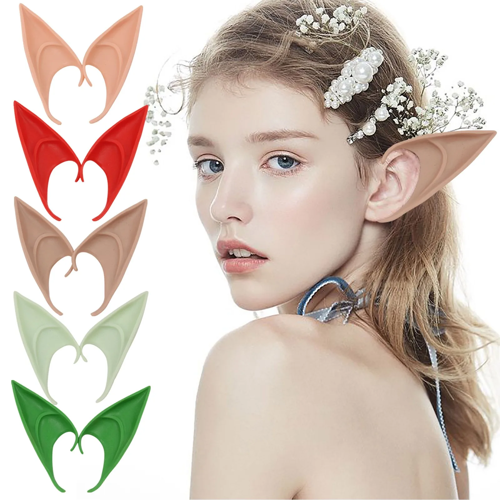 

1Pair 12cm Halloween Fairy Ears Christmas Angel Fake Ears Cosplay Party Props Leprechaun Prom Party Cosplay Hook Christmas Decor