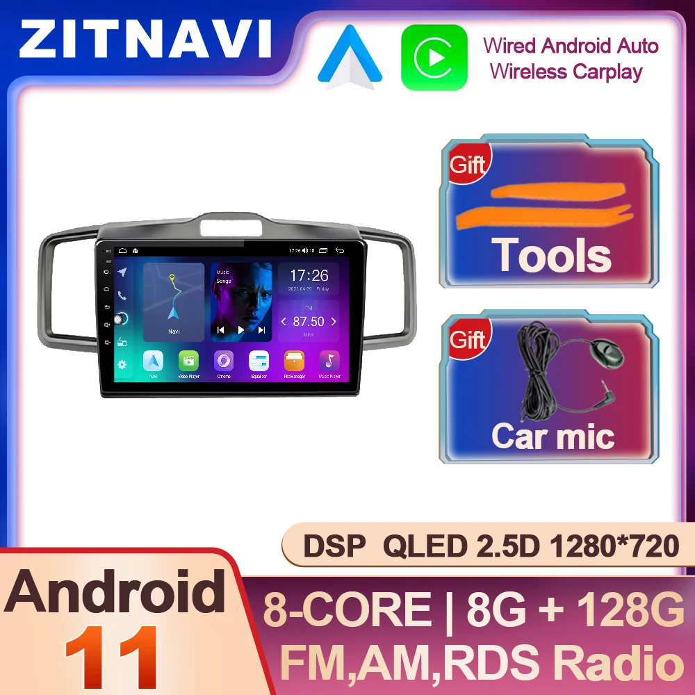 

10.1 Inch Android 11 For Honda Freed MPV 2008 - 2016 Car Radio Wireless Carplay Auto SWC 4G LTE Multimedia Player ADAS BT QLED
