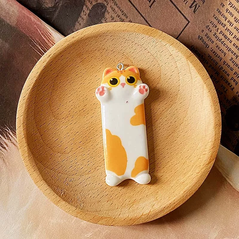 5 шт. длинная закладка в виде кота подвески из смолы забавный милый мультяшный