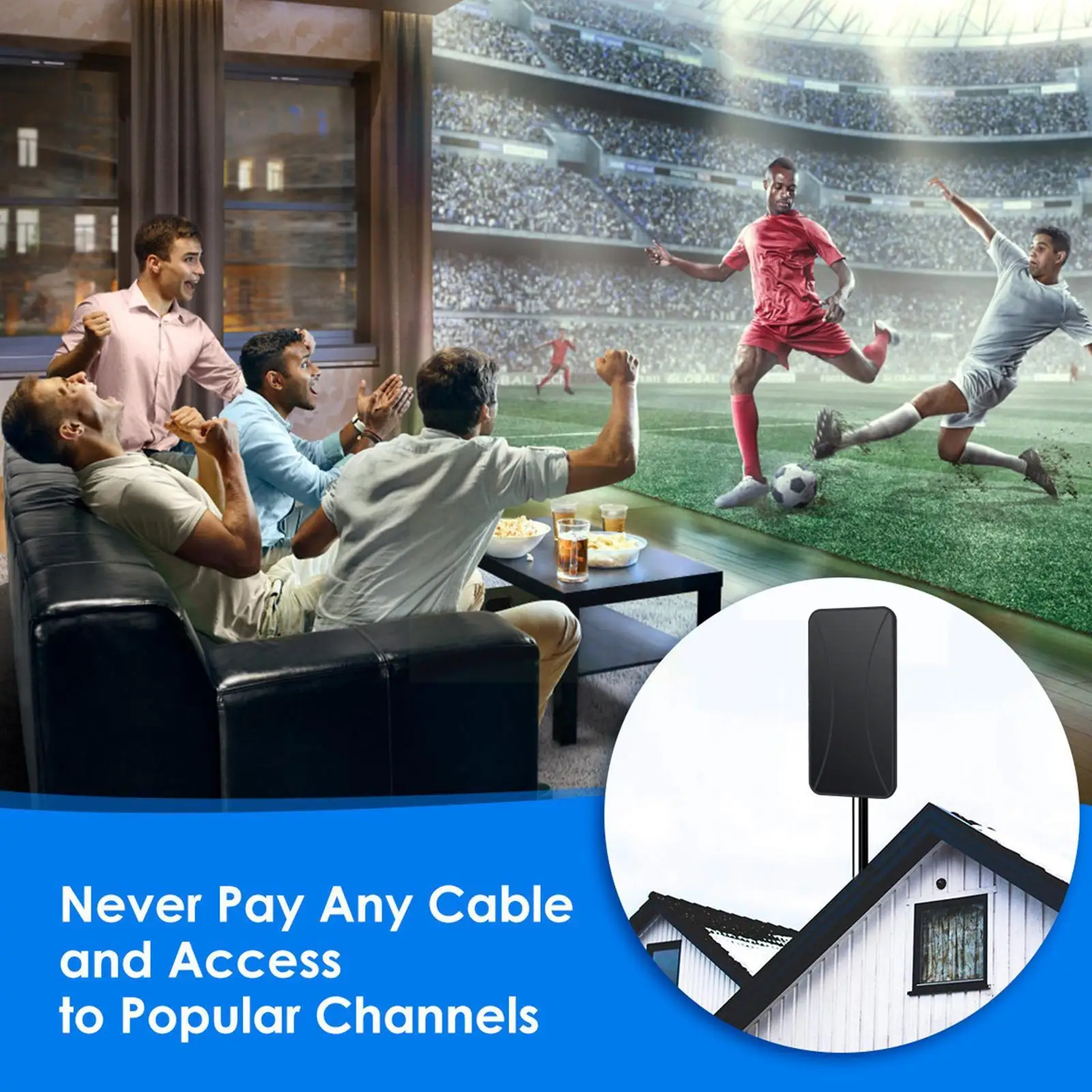 

Телевизионная антенна для Smart TV-комнатная и уличная цифровая телевизионная антенна с поддержкой всех телевизоров s 360 ° HD ТВ антенна с усилит...
