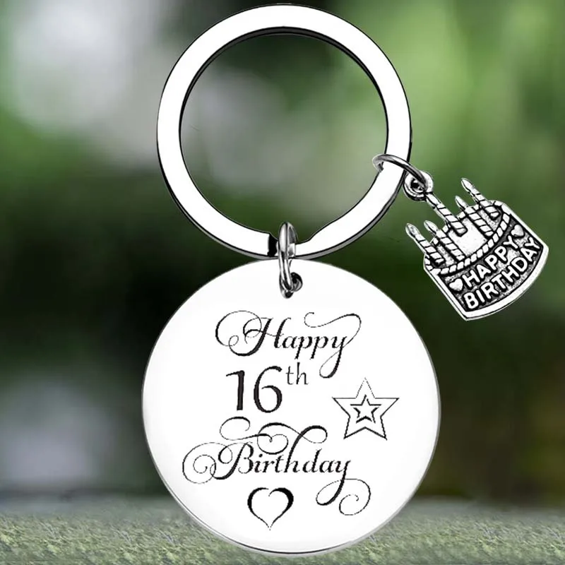 

Cute Happy Birthday Gifts Keychain Girls Women Boys Men Gifts Key Chain Pendant Jewelry