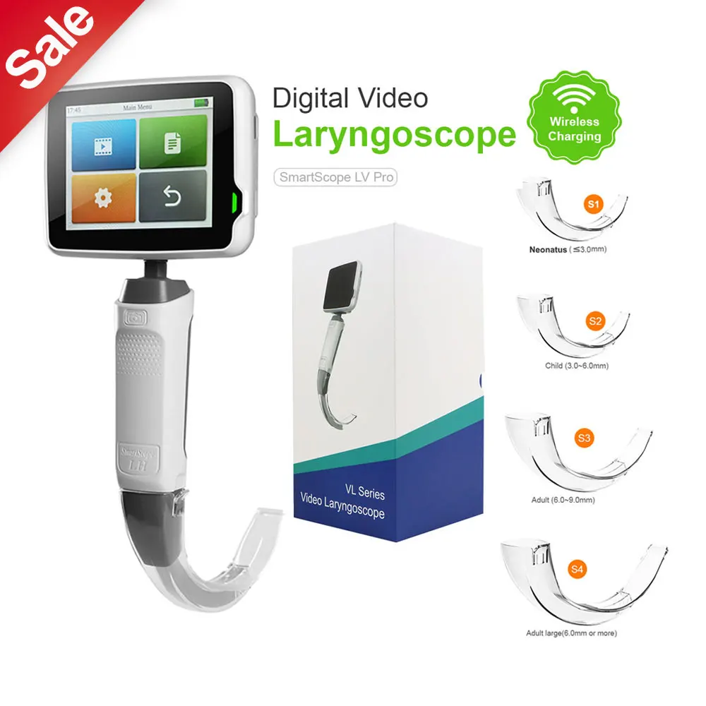 

Digital Video Laryngoscope 4PCS Blades Set or Blade Accessories Full Touch Screen Surgery intubating Flexible Miller