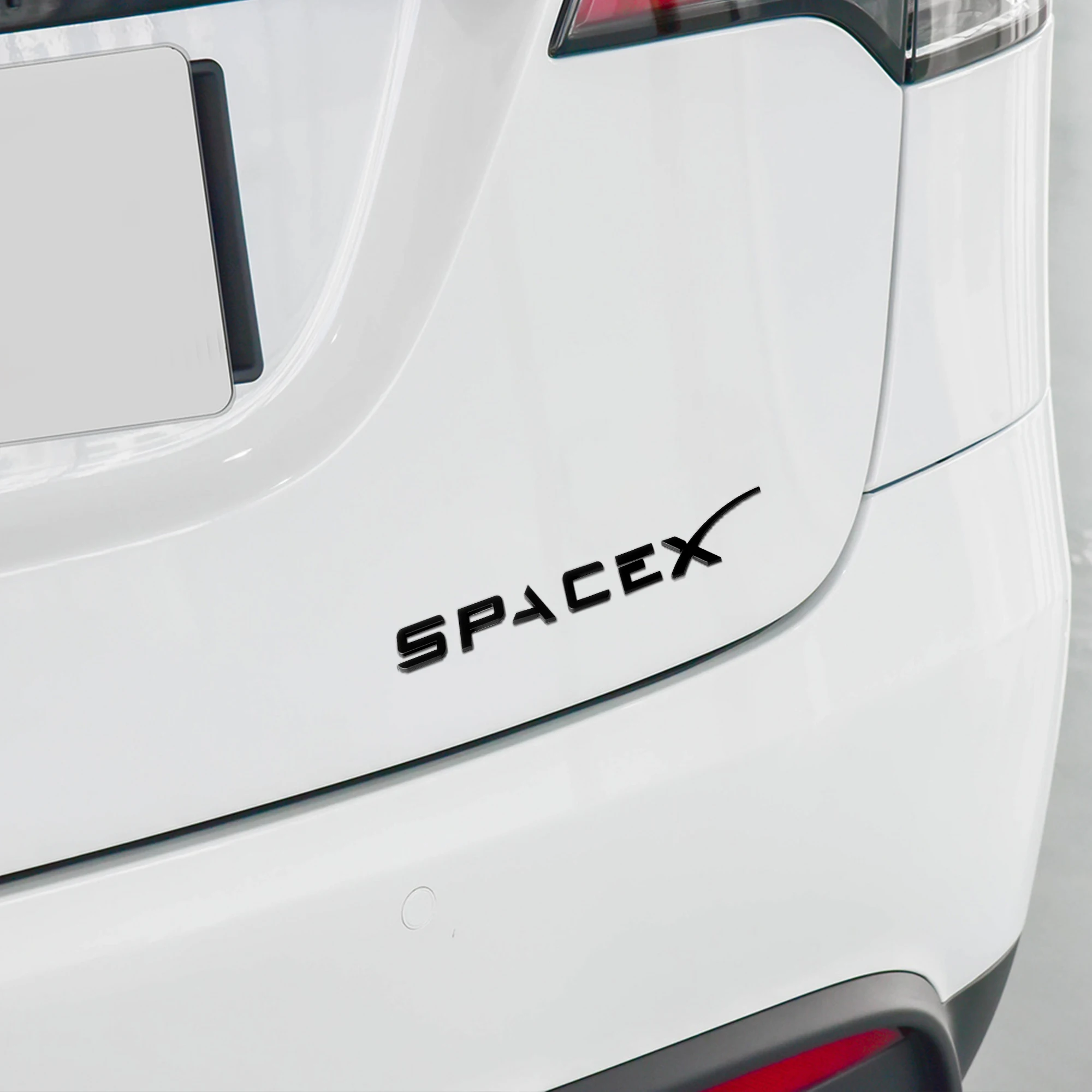 Фото 1 шт. SpaceX автомобильный алфавит логотип космическая наклейка на крыло боковая наклейка для Tesla Model 3 Y S X задняя эмблема значок багажник авто аксессуары №5