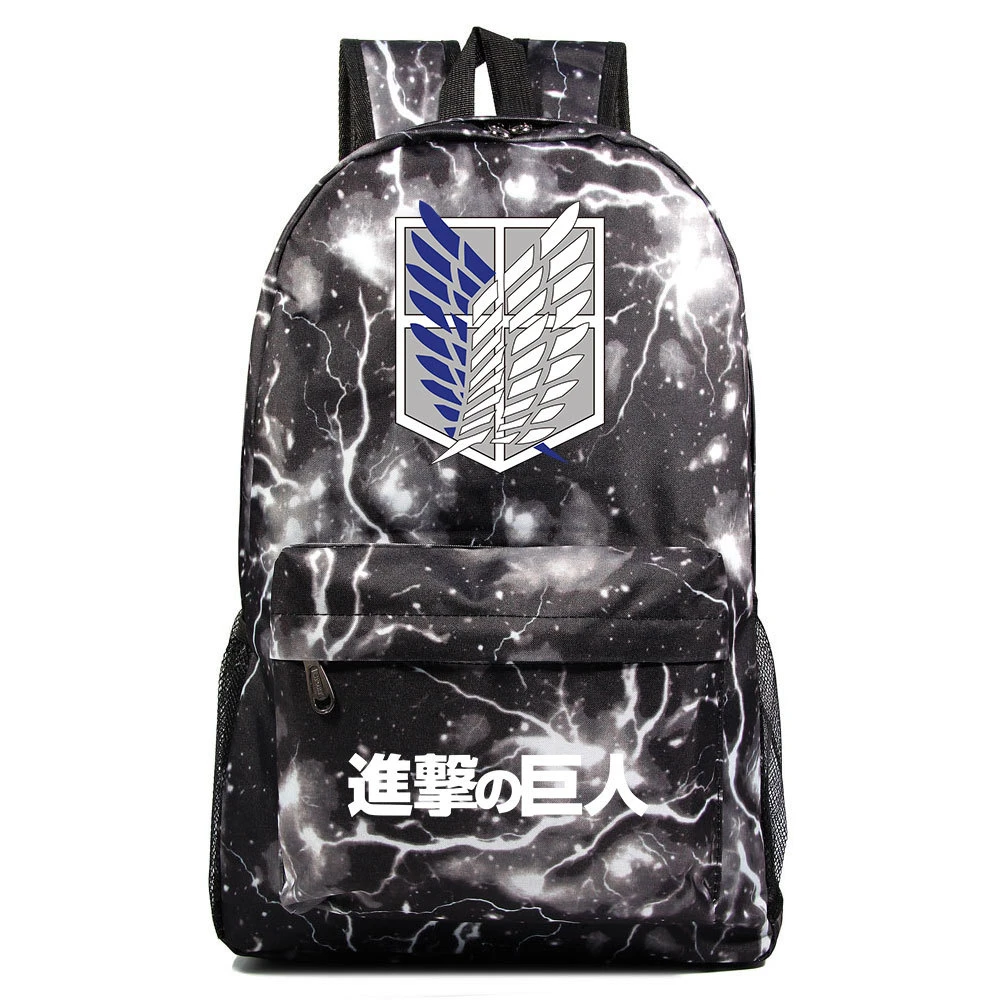 

Anime Attack on Titan Backpack Casual Rucksack Student Cartoon Schoolbag Unisex Zip Knapsack Teenger Packsack Travel Laptop Bag