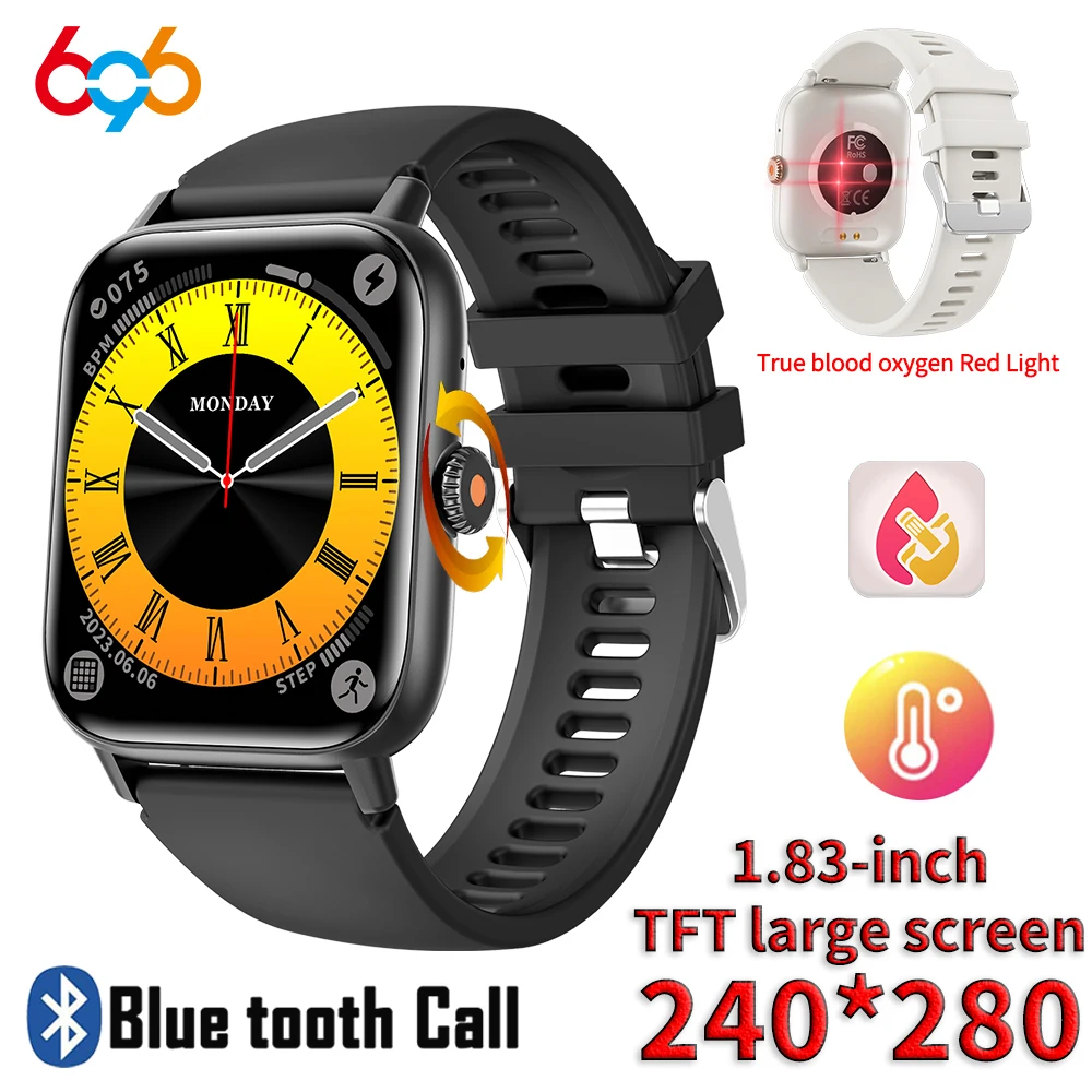 

Смарт-часы с Bluetooth, 1,83 дюйма, водостойкие, С Пульсометром