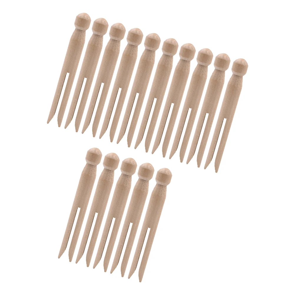 

15 Pcs Clothesline Birch Clip Child Mini Clothespins Metal Clips Holder Wood Multi-functional