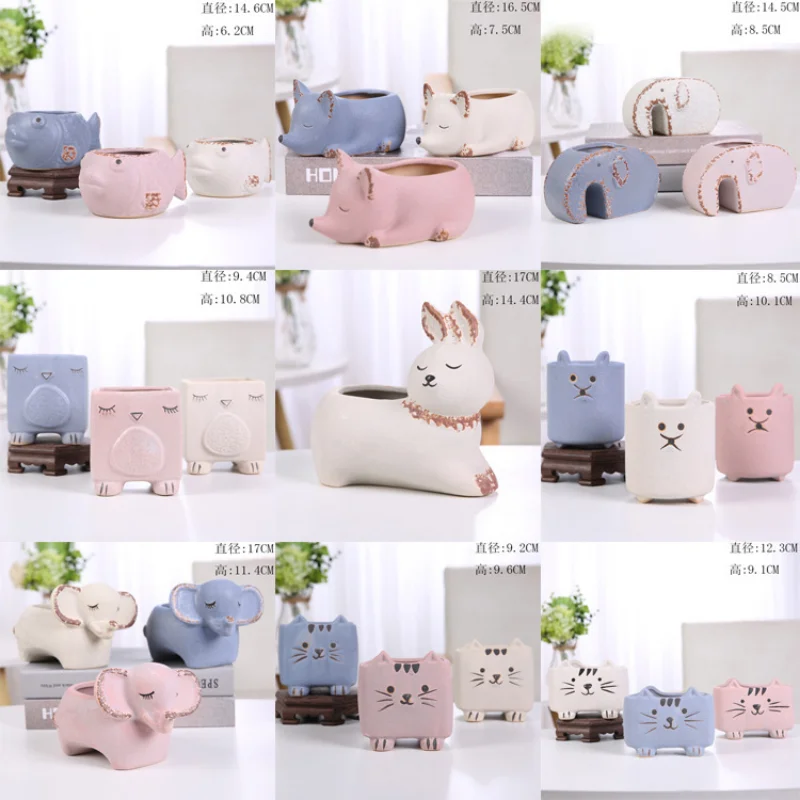 

1 шт., керамический цветочный горшок с изображением животных