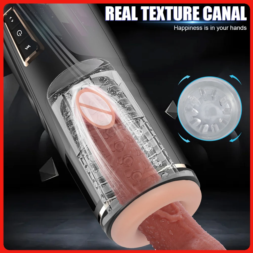 Fully Automatic Telescopic Masturbator Cup Male Masturbation Rotate Vacuum Sucking Blowjob Deep Throat Exerciser Sex Toy for Men