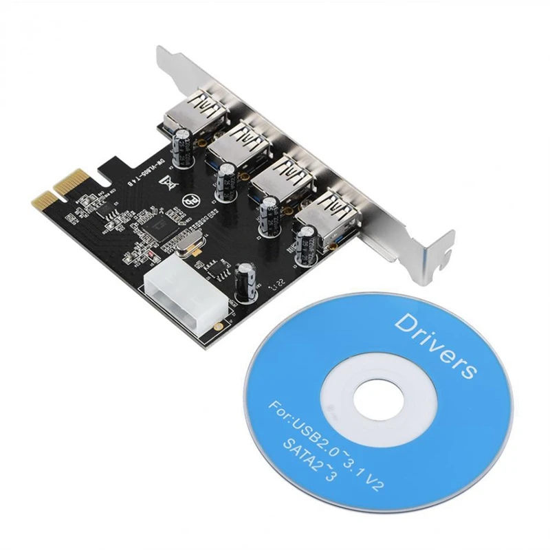 

4 Port PCI-E To USB 3.0 HUB PCI Express Expansion Card Adapter USB3.0 High Speed 5Gbps Controller PCI-E 4X Adapter Card