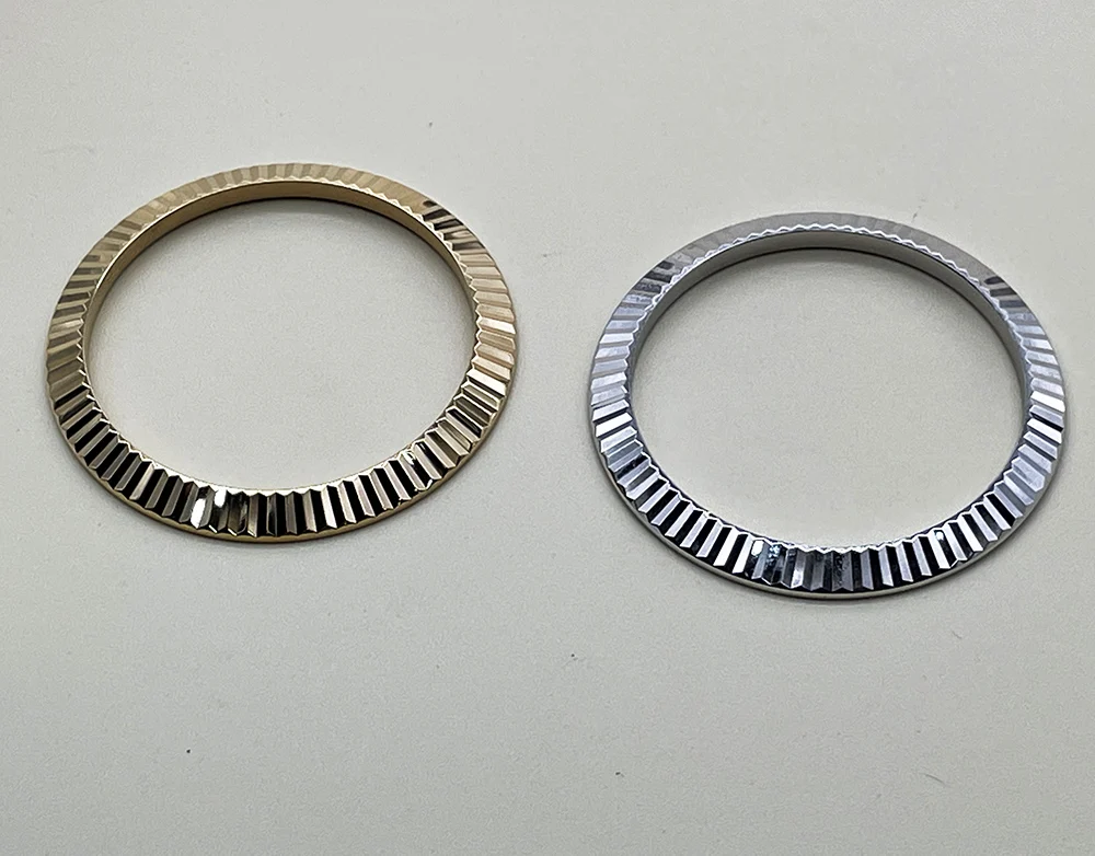 Slope Gold/Silver Watch Repair Parts Steel Fluted Bezel Case Top Ring Pad Insert for Rlx Date-just Watch