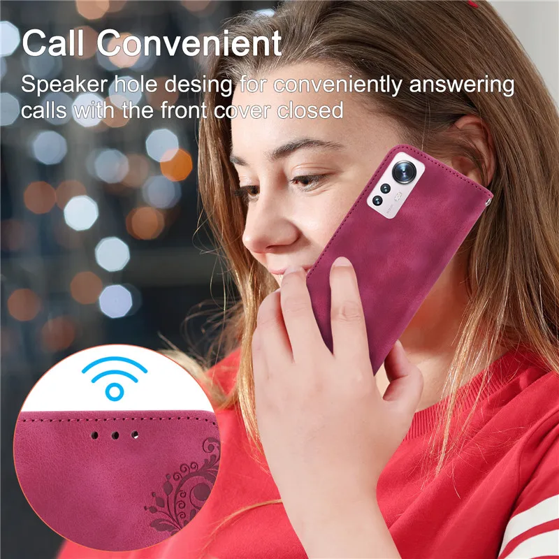 Flower Case on For Xiaomi 13 12T Pro Coque For Redmi Note12 Mi 12 Ultra Mi12 Lite 12X 12S Mi12T Pro Leather Flip Phone Case Etui