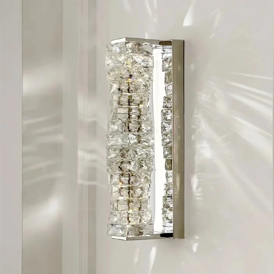 

IWP Crystal Wall Lamp Chrome Gold LED Sconce Villa Decorative Wall Light Luxury Stair Lamp For Living Room Sofa Bedroom Restroom
