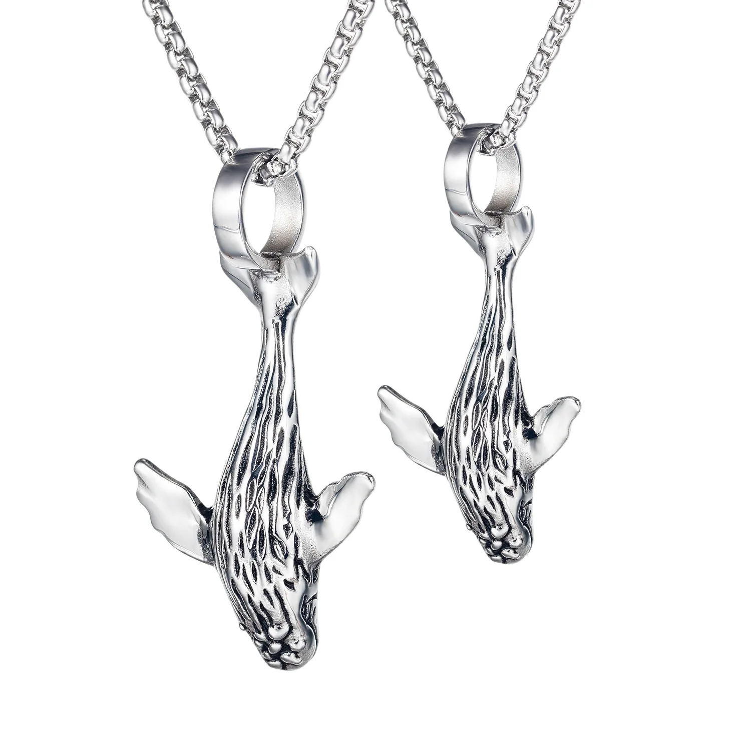 

Retro Whale Chic Men's Pendant Hip Hop Chic Men's Titanium Steel Necklace