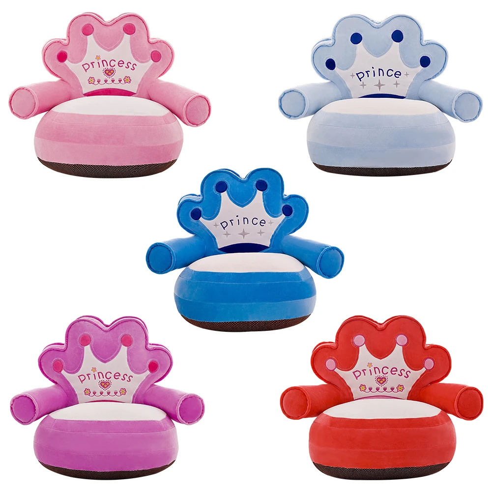 

Crown Design Baby Sofa Support Cover Washable Toddlers Learning To Sit Plush Chair Seat Case without Filler