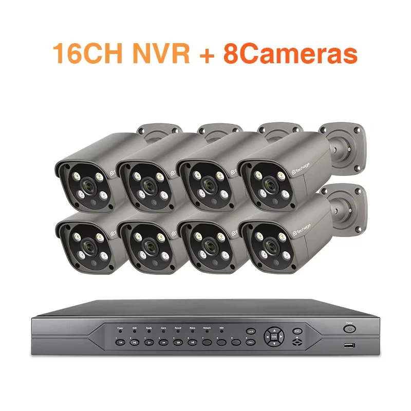 

Techage 16CH 5MP PoE NVR Kit система видеонаблюдения